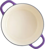 Crock-Pot Artisan 7-Quart Round Enameled Cast Iron Dutch Oven – Lavender Purple, Durable Heavy-Duty Cookware for Slow Cooking, Baking, Roasting with Lid
