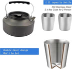 Camping Cookware Portable Pot Pan Cup Teaport Set Folding Outdoor Cooking Set Hiking Picnic Tableware Tool Travel Equipment (Color : A) (B)