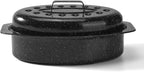 13” Roasting Pan, Turkey Roasting Pan, Small Oval Roaster Pan With Lid For 7 Lb Turkey, Chicken, Lamb, Beef, Vegetables, Casserole, Bread
