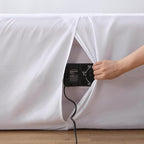Queen Air Bed Mattress Pad with 15-24 Inch Deep Pockets - Waterproof Protector for Warm Sleep & Cold Air Insulation,Perfect for Camping, Guest Bed, Pets & Overnight Visitors-White