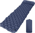 Ultralight Camping Inflatable Sleeping Pad - Built-in Headrest Air Cushion for Travel Hiking Outdoor Adventures(01Navy Blue)
