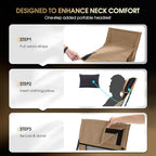 MOON LENCE Oversized High Back Camping Chair for Adults, Height Adjustable Folding Chair with 400 lbs Capacity, Hidden Pillow Pocket and Wide Seat for Camping, Base Camp, Fishing, Overlanding, Khaki