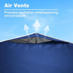 8x8 Canopy Replacement Top Cover with Air Vents for ez up Pop up Canopy Gazebo Tent with Adjustable Straps,Waterproof & Anti-UV for Outdoor Shade (Top Only,Frame Not Included) (Navy Blue)