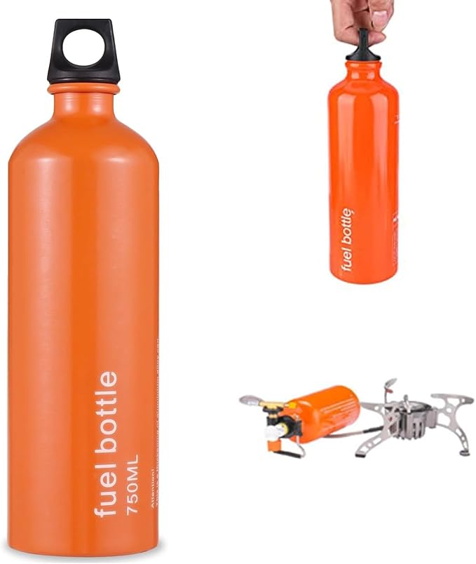 Aluminium Fuel Bottle 750ml - Camping Fuel Container, Leak-Proof Oil Storage Can with Durable Aluminum Construction for Outdoor Use