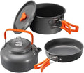 Camping Cookware Kit Aluminum Outdoor Portable Cooking Set for Tableware Hiking Picnic 3pcs