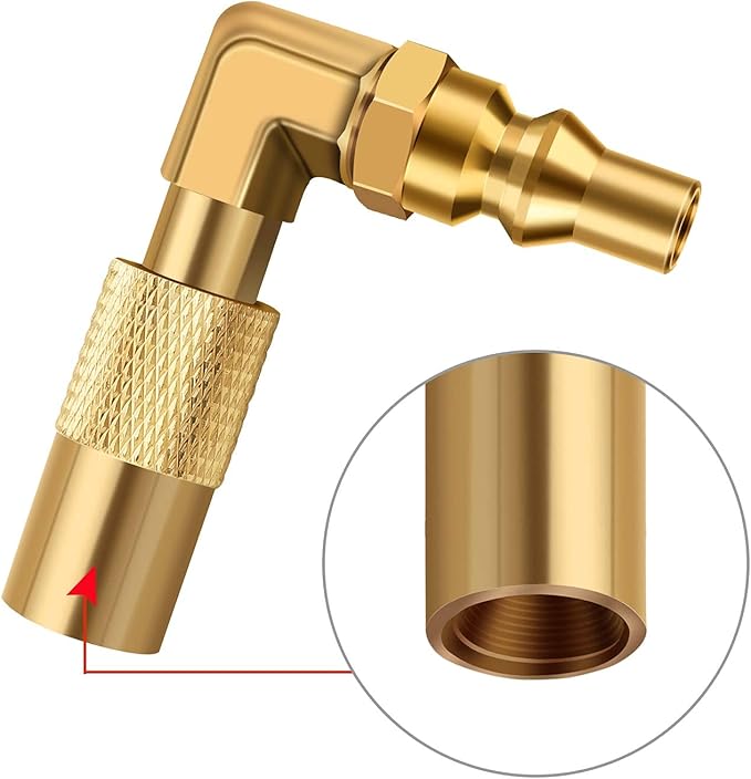 WADEO Low Pressure 1/4 inch RV Quick Connect Elbow Adapter Fitting for Blackstone 17 Inch and 22 Inch Propane Gas Tabletop Camping Grill