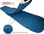 BROWINT Thermolite Sleeping Bag Liner with Zippers for Cold Weather, Lightweight Mummy with Hood & Rectangular Sleep Sack for Adult, Adds Warmth, Thermal Travel Liner, All Season