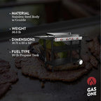 Gas One Flat Top Grill With 4 Burners - Premium Propane Outdoor Grill Cart - Stainless Steel Auto Ignition Camping Griddle - Easy Cleaning Cooking