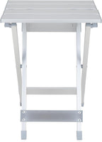 Camco Aluminum Small Outdoor Side Table - Folding Camping Table Supports Up to 130lb - Features Durable Aluminum Construction - Collapses for Easy RV Storage - (51890)