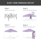 Best Choice Products 10x10ft Pop Up Canopy Tent with Sidewall, 1 Person 1 Minute Set Up, Carry Case, 4 Weight Bags - Lilac/White