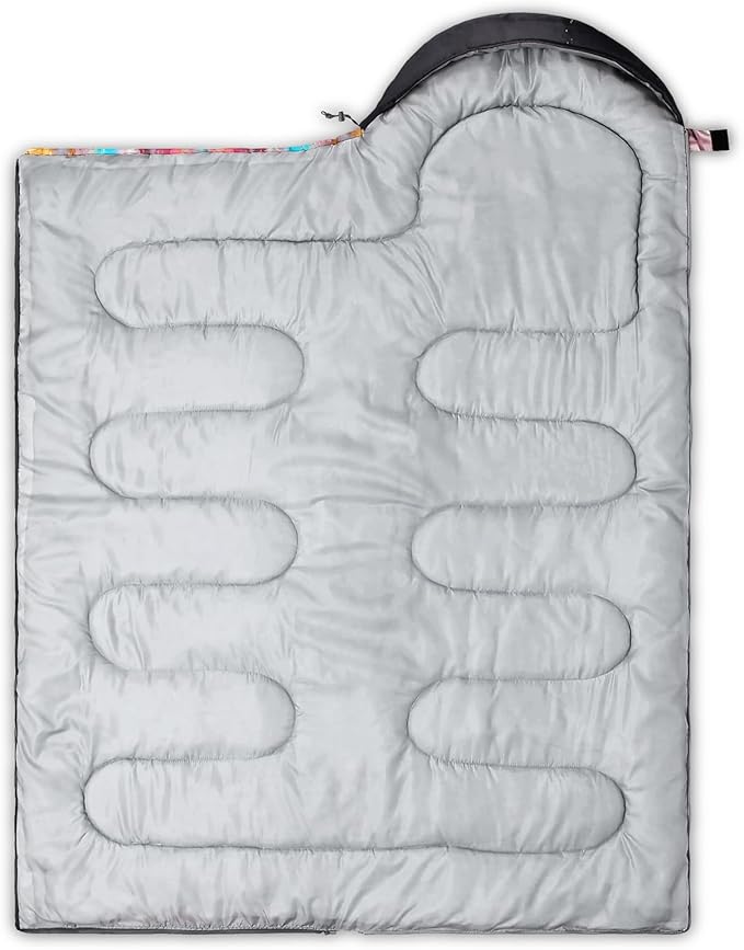QOOMO Camping Sleeping Bags,3 Season Warm & Cool Weather,Lightweight,Waterproof Sleeping Bags for Adults & Kids,Traveling,and Outdoors,Camping Gear Equipment