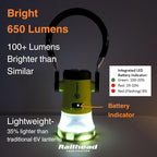 Railhead Railroad Trainman Lantern , Outdoor LED Battery Operated Light for Signaling and Hanging Lamp on Arm , Water-Resistant with Magnets RH-TL2020