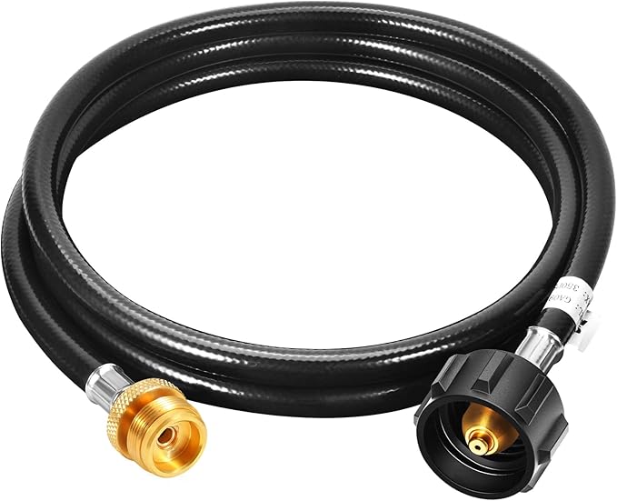 GasSaf 6FT Propane Hose, Propane Adapter Hose 1lb to 20lb Converter, Propane Tank Hose Suitable for Weber Q Grills, Blackstone Griddles, Coleman Stoves, Heaters & More