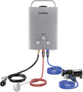 Tankless Water Heater, Camplux 1.58 GPM Propane Portable Water Heater With Pump Kit, Gray, BW158GP60