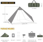 OneTigris Conifer Canvas Hot Tent with Stove Jack, Fire Retardant Teepee for Adults, Snow Skirt for Winter Camping, Travel, Bushcraft
