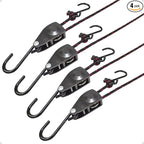 1/4" Tie Down Ratchet Straps: 4 Pack of Heavy Duty Kayak Storage Hangers - Ratcheting Cargo Straps for Various Hanging and Strapping