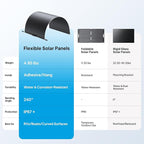BLUETTI 2 100W Flexible Solar Panels for RVSolar 48V System, 23.4% High Efficiency, 240° Bendable, IP67 Solar Panel for RVs, Camping, Marine, Curved Surfaces
