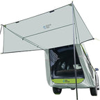 JOYTUTUS SUV Tailgate Tent with Three Sides Awning and Poles, Water Resistant SUV Camping Tent with Car Roof Cover, Tent Attaches to Car Truck, Universal Fit Most SUVs, Cars, Grey Green, Large