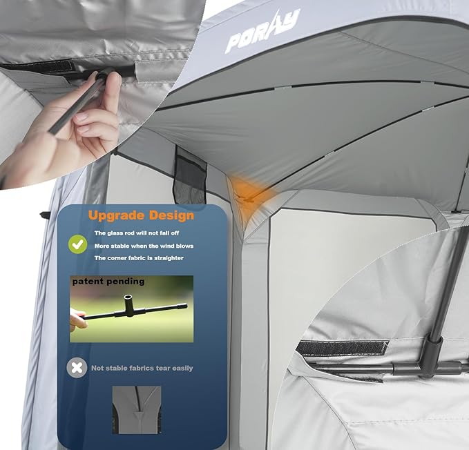 Poray Screen House Tent Pop Up Sun Shelter with Durable Mesh Zipper Doors,Portable Camping Tent 10 X 10 FT Screen Canopy Outdoor for Family Friends Party in Backyard,Park