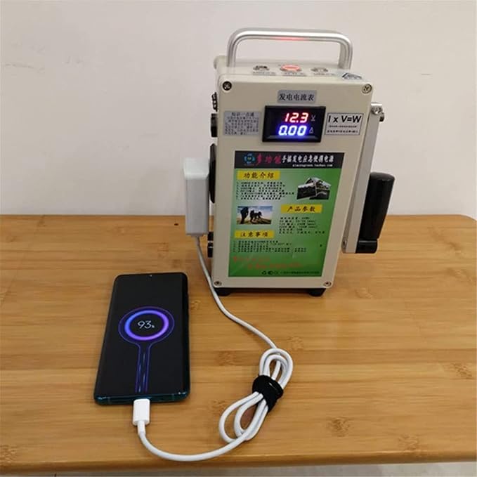 Outdoor Generator Portable Hand Crank Generator,150w 110v 220v 15000mah Small Hand Crank Generator,Used for Mountaineering,Travel,Hiking,Camping,Emergency,Power Outage,220V