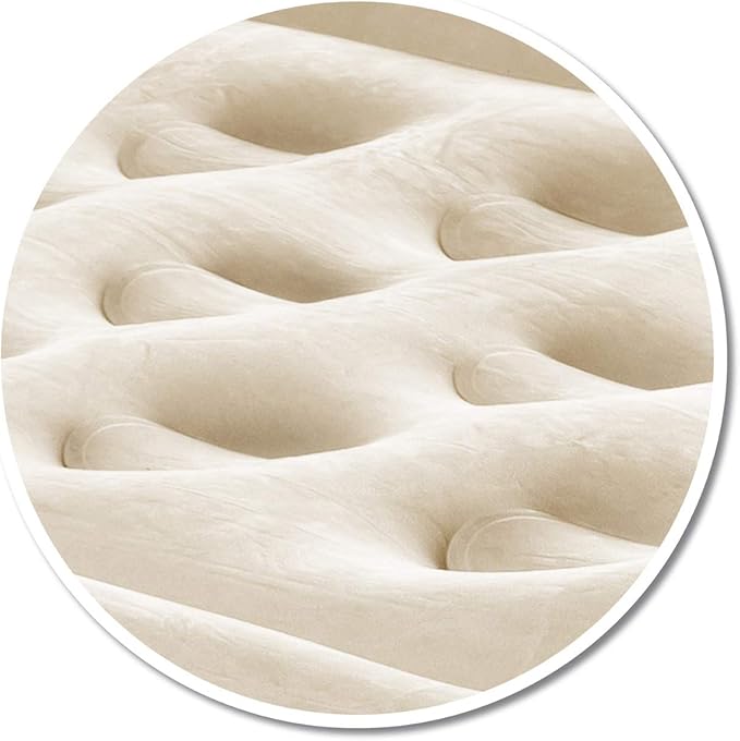Pittman Outdoors - Tan 18" Luxury Double High Twin Air Mattress with Built in Pump - Premium Comfort Twin Size Blow up Mattress - 300lb Capacity - Ideal for Home Visits, Guests, Travel or Camping