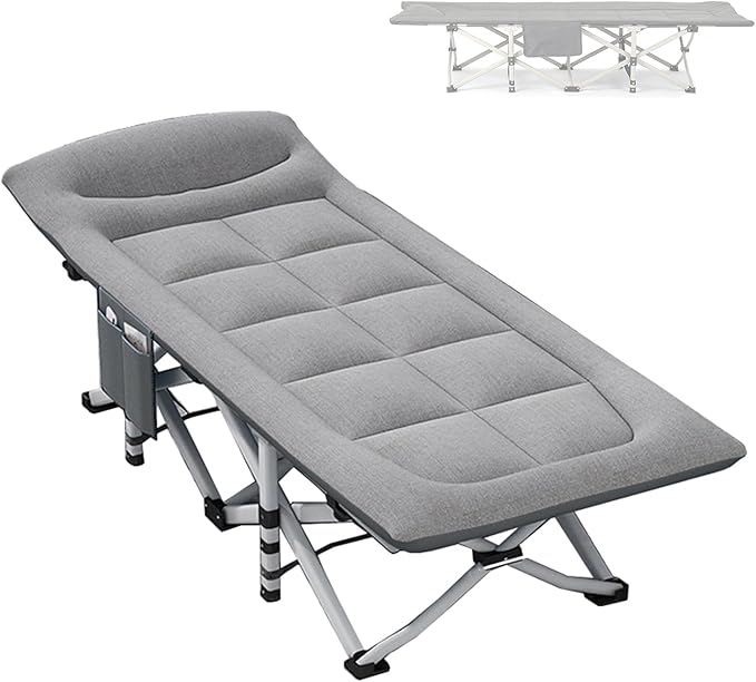 Folding Camping Cot, Portable Folding Camping Cot, Outdoor Patio Folding Lounge Chair, Perfect for Camping, Pool, Beach, Patio,Office（B）