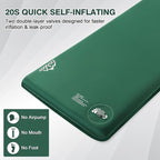 Self-Inflating Sleeping Pad with Foot Pump, 3.1" Thick High-Density Foam Camping Mattress, 4-Season Sleeping Mat with Built-in Pillow & R-Value 9.5, Camping Essentials for Tent Travel Car