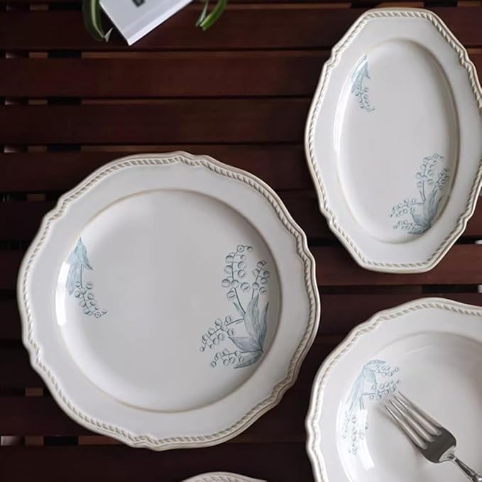 Camping Plates Retro High-end Ceramic Dinner Plates, Home Dining, Dishes, Tableware Decorative Plate