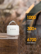 LED Camping Lantern Rechargeable 1000LM, Up to 300H Running Time Camping Tent Light, 6700mAh Emergency Light for Hurricane, Power Outages, Home, Hiking, Water-Resistant