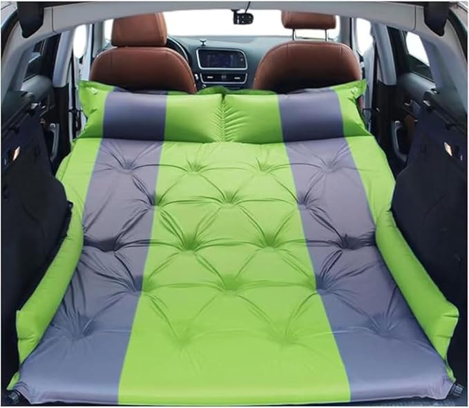 Portable Inflatable Car Mattress,Inflatable Camping Air Mattress for Universal SUV,Folding Air Bed Cushion Car Mattress Camping Mattress for Car Sleeping Bed Travel(Color:Green)