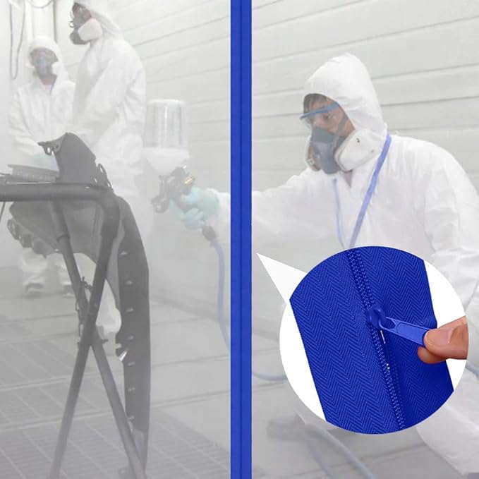 2 Roll Heavy Duty Zipper Dust Barrier Zipper 3 Inch x 7 ft Construction Zipper Self Adhesive Zipper Used for Greenhouse Dust Barriers Tent Accessories（Blue） (2)