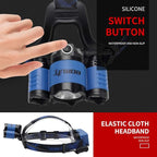 BORUIT B21 Headlamp Rechargeable, LED Super Bright Head Lights for Forehead, Battery Powered, 4 Modes Head Lamp 90° Adjustable, IPX5 Waterproof