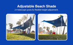 Beach Canopy Tent Sun Shade 8.5x9 FT – UPF50+ Portable 4-Post Beach Tent Canopy with Easy Setup & Carry Bag – Outdoor Sun Shelter for Camping, Backyard, Picnic & Travel