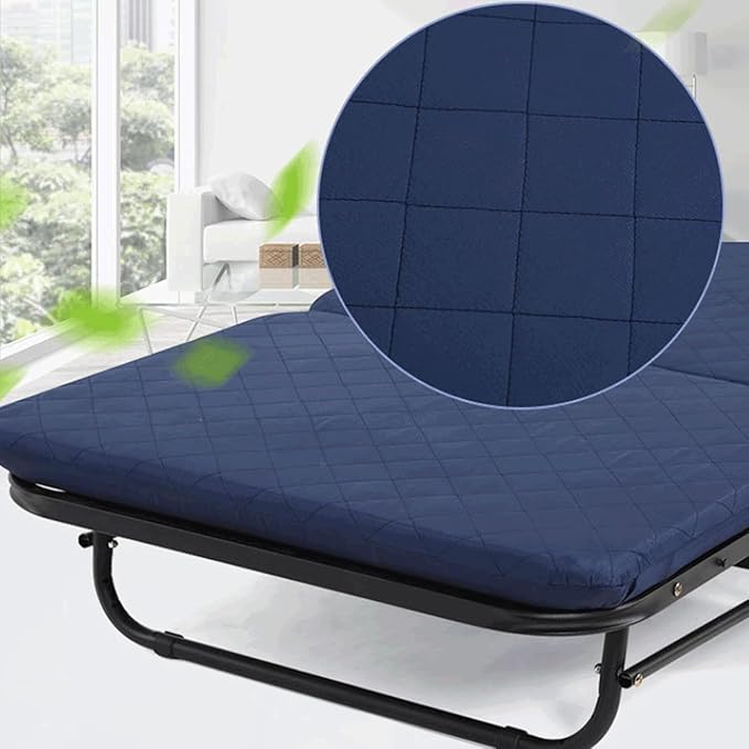 Breathable Camping Cot with Mattress, Portable Folding Bed for Sleeping, Lightweight Tent Cot, 5-Position Folding Chaise Lounge Chair