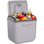 Garvee 32 QT (30 L) Electric Cooler & Warmer with Handle, Portable Car Refrigerator, 12V Car Cooler, 110V AC Home Power Cord, Plug In Coolers, Car fridge for Vehicle, Truck, Travel, Camping, Gray