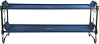 Disc-O-Bed Large Outdoor Convertible 2 Person Bench and Double Camping Cot Portable Bed Bunk System for Adults, Navy