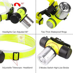 Waterproof Diving Swimming Hiking Camping Hunting Fishing Headlamp Underwater 1200 Lumen Safety Head Light Flashlight