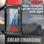 High Lumens Solar Flashlight - LED Work Light with USB-C Rechargeable, Waterproof, Multi-Function Flashlight & Lantern for Camping, Emergencies, and Outdoor(RED)