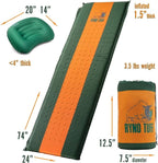 Camping Sleeping Pads and Camping Pillow Set - Ultralight Sleeping Pad for Camping, Backpacking Pad and Hiking Sleeping Pad- Ultralight and Packable Floor Sleeping Mat and Pillow Set