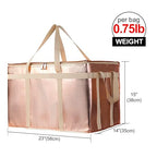 Bodaon 3-Pack Insulated Pizza Delivery Bags, XXX-Large Commercial Food Delivery Insulation Bag for Hot/Cold Food, Large Capacity Reusable Warming Bag, Gold