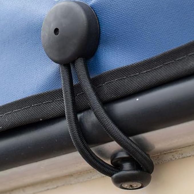 5 PCS Bungee Shock Cord Clip with Knobs, Pull Tie Down Tarp Canvas Knobs for Camping Tents Cargo Pool Awning Car Cover Holding Wire Hoses(Black)