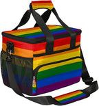 Insulated Lunch Bag Rainbow LGBTQ Pride Adult Large Reusable Lunch Box Leakproof Cooler Tote Bag Lunchbox Freezable Lunch Bag with Adjustable Strap for Women Men Picnic Work Beach