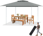 ECOTOUGE 13×13 Canopy Tent Instant Shelter Canopy with Carrying Roller Bag, Outdoor Party Gazebo with Waterproof and UV Resistant for Parties, Camping, Picnic (Dark Grey)