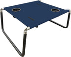 Neso Beach Table - Lightweight, Portable and Foldable Table for Beach, Camping and Outdoor Adventures - Stable Surface - with Cup Holder for Drinks and Phone Pockets - Navy