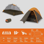 Kelty Grand Mesa 2P or 4P Backpacking Tent – 3 Season Camping, Thru Hiking Shelter, Aluminum Pole Frame, Single Door + Vestibule, 2024 Model
