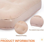 Geetery Kids Air Mattress Toddler Inflatable Airbed 55x27.6x8.7 Inch Foldable Comfort Flocked Blow up Bed with Patch Kit Portable Sleepover Mattresses for Home Travel Camping Party(Beige, 2 Pcs)