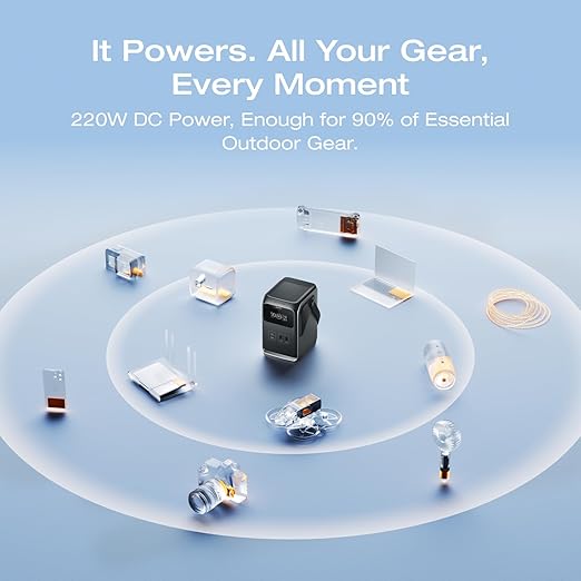 EF ECOFLOW Trail 200 DC Portable Power Station with Travel Bag, 192Wh LiFePO4 Battery, 220W DC Output, Compact Power Bank for Camping, Travel, Outdoors, and Emergency Use