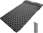 Lixada Inflatable Double Sleeping Pad with Pillow 2 Person Camping Air Mattress for Tent Outdoor Backpacking Traveling Hiking Picnic