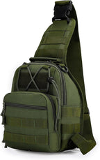 Viriber Tactical Backpack, Waterproof Military Cross-body Molle Sling Shoulder Backpack Chest Bag for Outdoor Every Day Carry Green