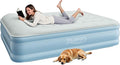 Air Mattress Queen with Built in Pump, Blow Up Mattress 18 Raised Comfort, Upgraded Surface Portable Air Bed with Pillow, Inflatable Mattress for Camping, Home and Guest, 650 lbs Max